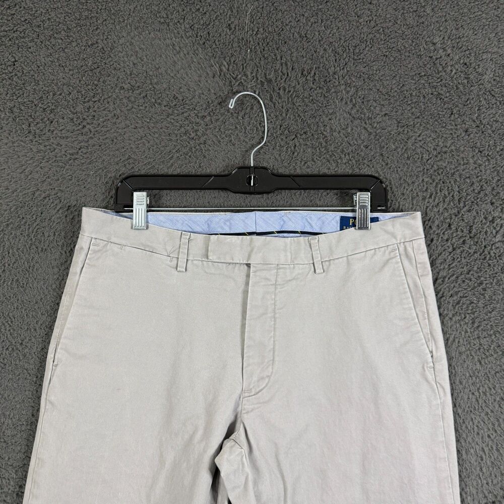 Polo Ralph Lauren Pants Mens 34x30 Gray Slim Fit Stretch Chino Preppy Casual - Picture 2 of 15